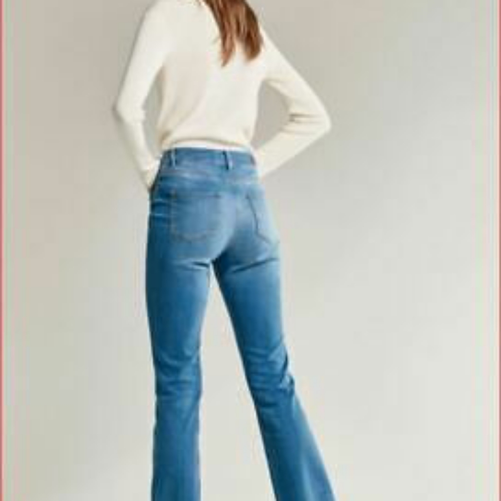 Massimo Dutti hi rise crop flare Jeans sz 8 *W - Picture 1 of 7